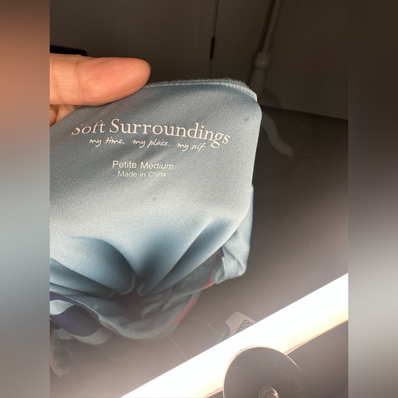 Soft Surroundings Blue and Pink One Shoulder Maxi size Petite Medium - Picture 5 of 10